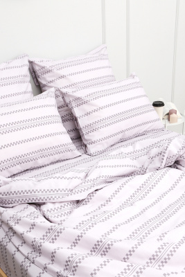 Пододеяльник поплин Геометрия-компаньон серый