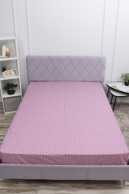 Простыня на резинке поплин Сара-компаньон лиловый