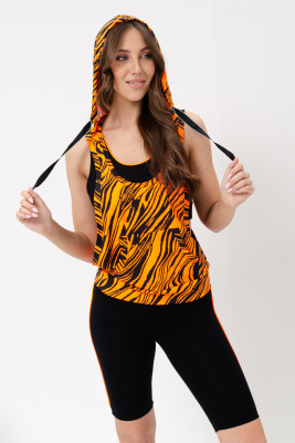 Костюм 67076 черный+оранжевый водросли